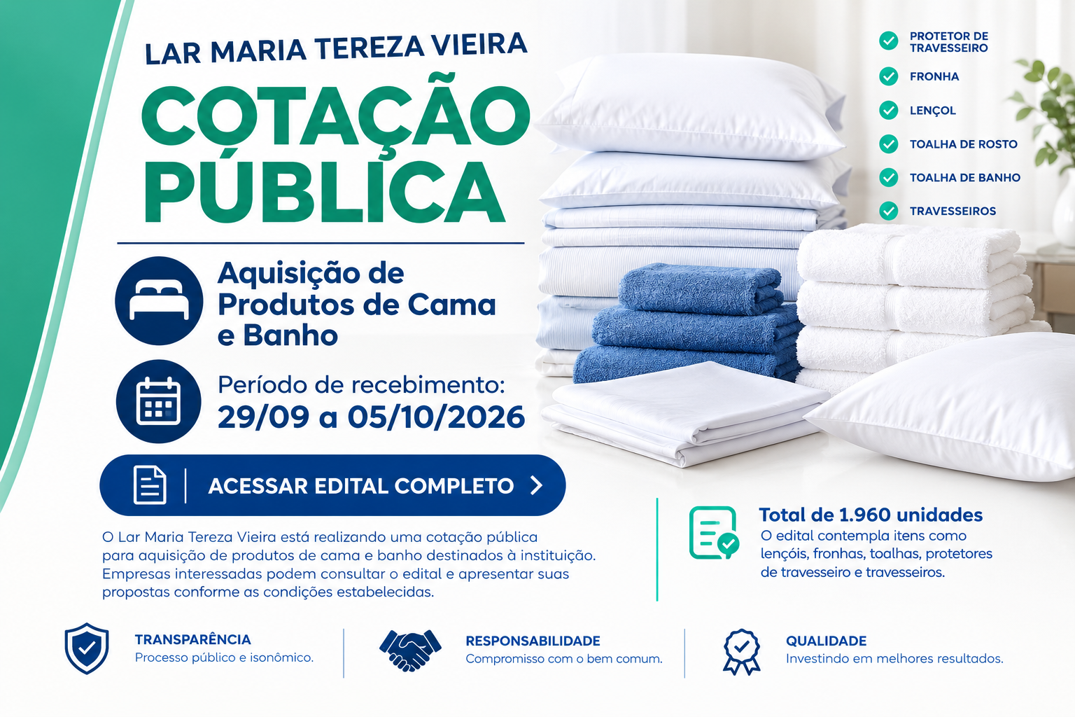 Edital de Cotação Pública: Aquisição de Produtos de Cama e Banho